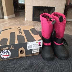 Kamik Pink and Black Winter Boots